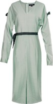 Thumbnail for your product : Smart and Joy Women's Green Cold Shoulder V-Neck Dress