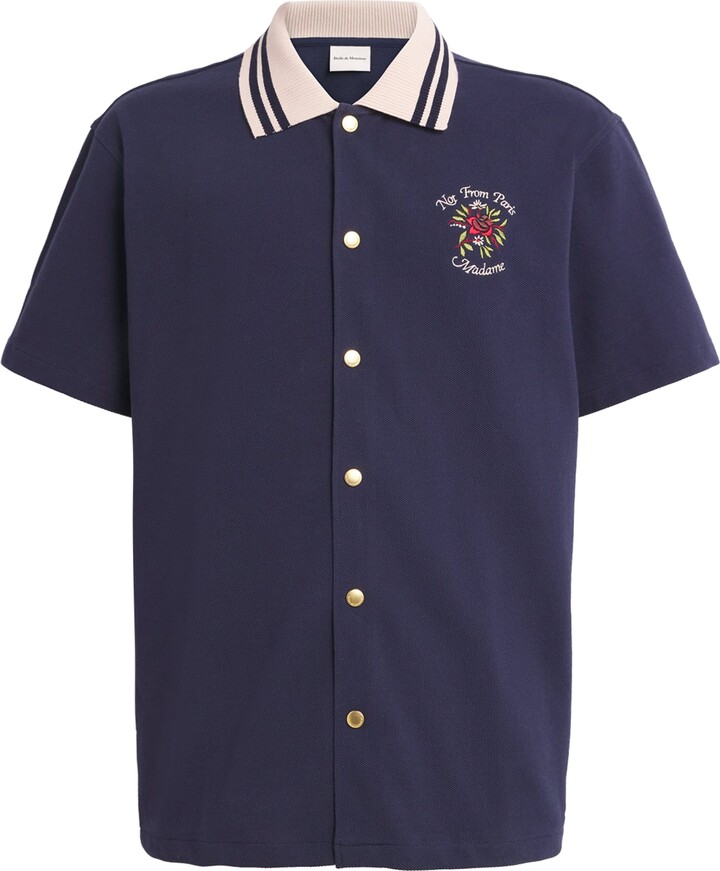 Drôle De Monsieur Cotton Piqué Embroidered Shirt