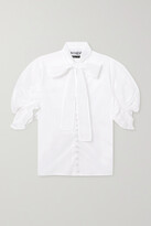 Thumbnail for your product : ÀCHEVAL PAMPA Chiquita Ruffled Pussy-bow Cotton-voile Blouse - White