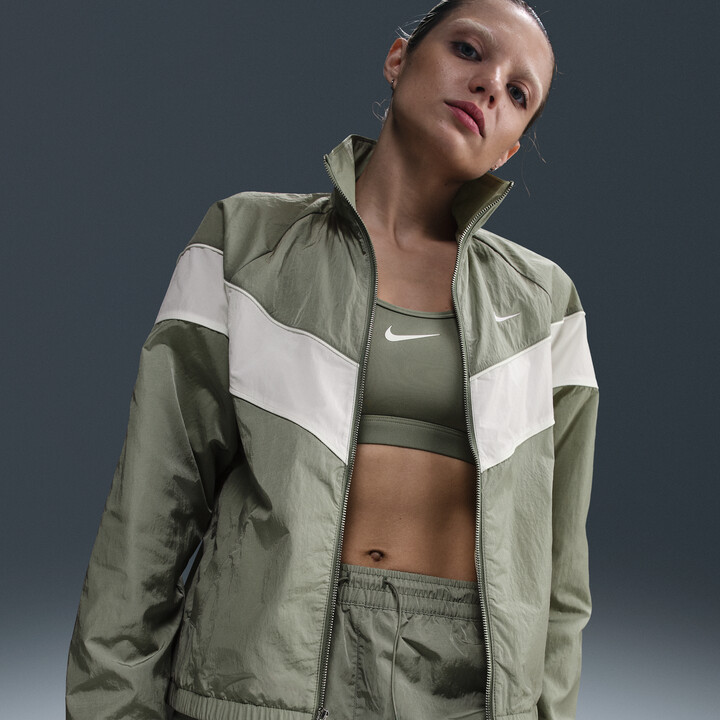 Nike Women's Windrunner Loose UV Woven Full-Zip Jacket in Green | FV6304-320