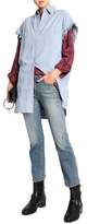 Thumbnail for your product : R 13 Oversized Frayed Cotton-Chambray Shirt
