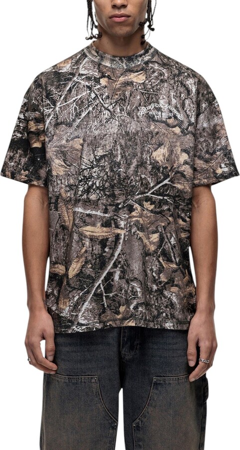 Good For Nothing Woodland Camo Print T-Shirt