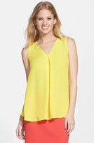 Thumbnail for your product : Vince Camuto Chiffon Trim V-Neck Sleeveless Blouse