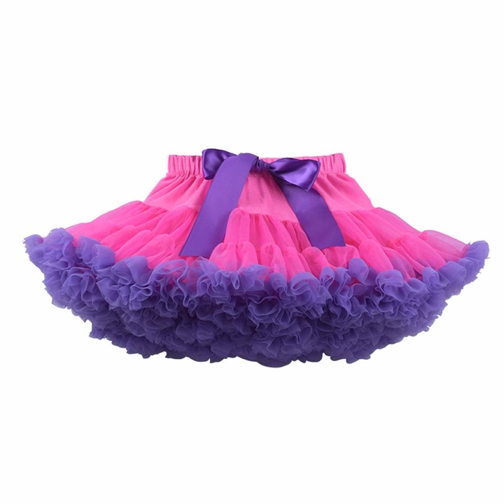 puseky Kids Toddler Girl Mesh Tutu Skirt Bowknot Multi-Layered Skirt for Dance Performance