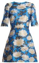 Thumbnail for your product : Dolce & Gabbana Floral Jacquard Silk Blend Dress - Womens - Blue Multi