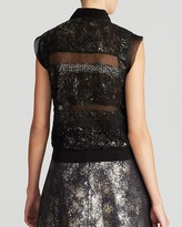Thumbnail for your product : Rebecca Taylor Top - Sleeveless Foil Lace