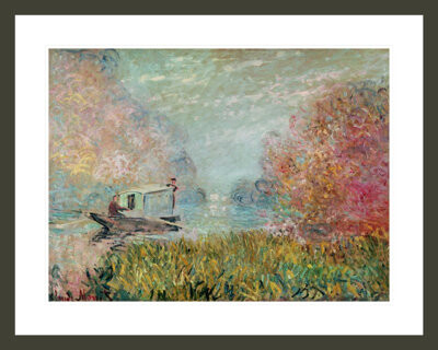 1000Museums The Boat Studio on the Seine by Claude Monet -Framed Giclee Print
