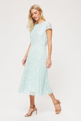 Dorothy Perkins Women's Sage Lace Midi Dress - mint - 20