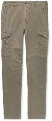 James Perse Slim-fit Garment-dyed Linen And Cotton-blend Cargo Trousers - Green