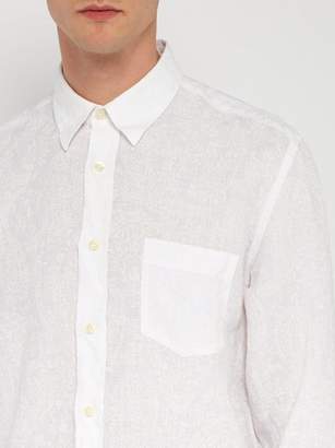 120% Lino Long-sleeve Linen Shirt - Mens - White