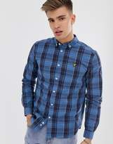 Thumbnail for your product : Lyle & Scott checked poplin long sleeve shirt in blue