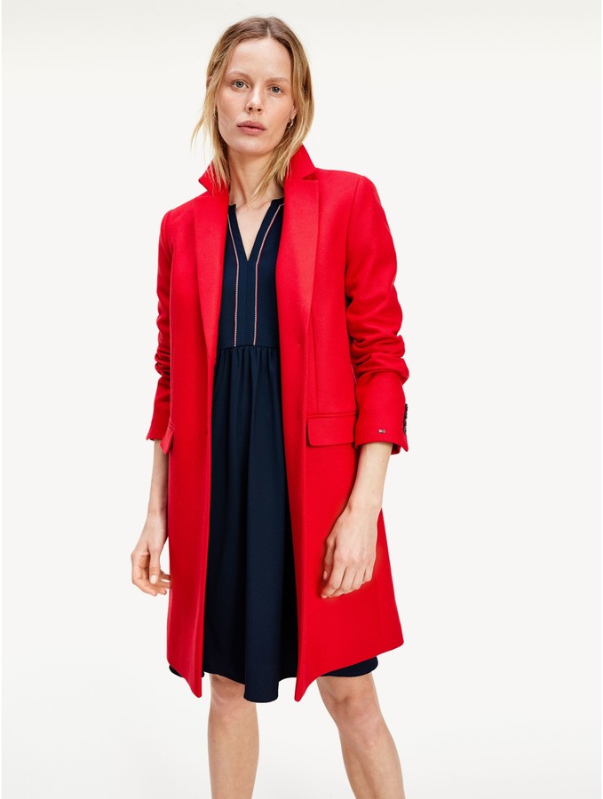 tommy hilfiger wool military coat