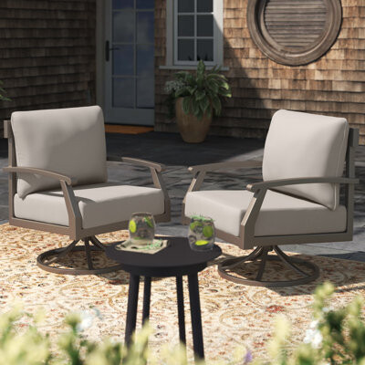 Lark Manor Adalinne Swivel Patio Chair with Sunbrella Cushions - ShopStyle