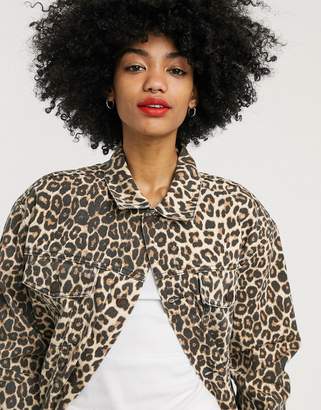 Cheap Monday Upsize cheetah print denim jacket