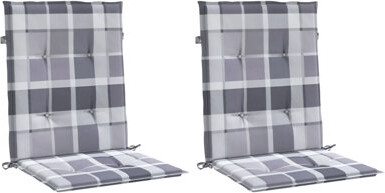 Patio Lowback Chair Cushions 2 Pcs Check Pattern 39.4X19.7X1.2" Oxford Fabric