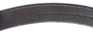 Balenciaga Striped Canvas & Leather Belt