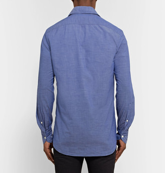 Salle Privée Blue Evron Slim-Fit Cutaway-Collar Cotton-Poplin Shirt