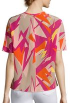 Thumbnail for your product : M Missoni Abstract Palm Silk Top