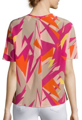 M Missoni Abstract Palm Silk Top