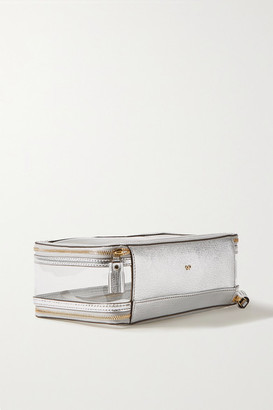 Anya Hindmarch Inflight Metallic Leather-trimmed Perspex Cosmetics Case - Silver