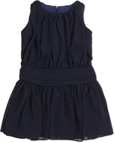 Thumbnail for your product : Helena Ruched Chiffon Dress, Navy
