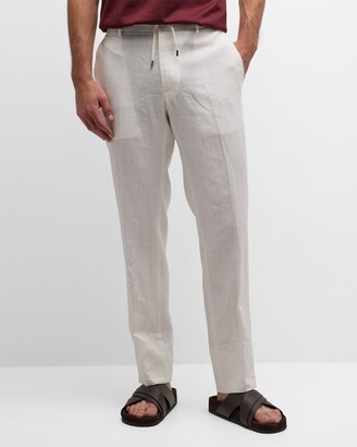 Jos. A. Bank Tailored Fit Linen Drawstring Pants - Linen Collection