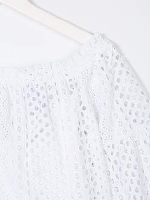 Elsy broderie anglaise pleated trim top