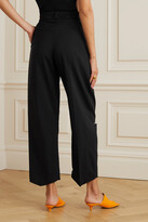 Thumbnail for your product : A.W.A.K.E. Mode Cutout Pleated Wool-blend Straight-leg Pants - Black
