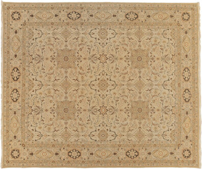 Aga John Oriental Rugs One-of-a-Kind Hand-Knotted Tan/Beige 8' x 10' Wool Area Rug