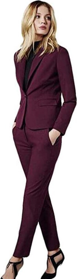 maroon suit jacket womens