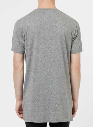 Topman Grey Salt and Pepper Longline T-Shirt
