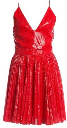 MSGM Pleated Sequin Flare Dress