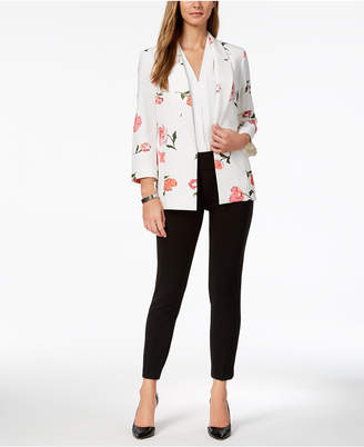 Nine West Printed Crepe Open-Front Blazer, Created for Macy's