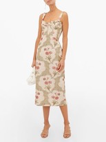 Thumbnail for your product : Brock Collection Pelagia Floral-print Corseted Midi Dress - Beige Multi