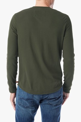 7 For All Mankind Long Sleeve Thermal Henley In Olive