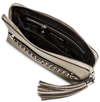 Sam & Libby Women's Faux Leather Tassel Clutch Handbag - Pewter
