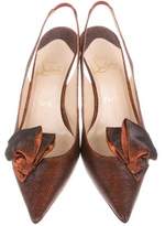 Thumbnail for your product : Christian Louboutin Lady Cukor 70 Metallic Slingback Pumps
