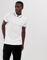 Thumbnail for your product : Jack and Jones Essentials slim fit tipped pique logo polo in white
