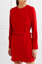 Thumbnail for your product : Miu Miu Ruffled Cady Mini Dress - Red