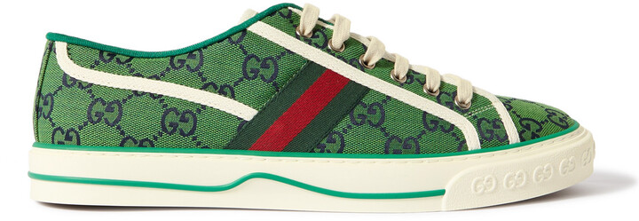 Gucci Tennis 1977 Webbing-Trimmed Logo-Jacquard Canvas Sneakers - ShopStyle