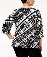 Thumbnail for your product : Alfani Plus Size Ruched Asymmetrical Top, Only at Macy's