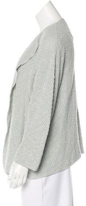 eskandar Linen-Blend Open Front Cardigan