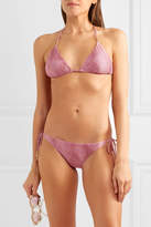 Thumbnail for your product : Vix Salar Shaye Embellished Tie-dyed Bikini Briefs - Baby pink