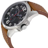 Thumbnail for your product : Tommy Hilfiger Black Dial Brown Leather Strap Mens Watch 1791004