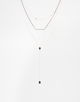 Thumbnail for your product : ASOS Multirow Skull Lariat Necklace