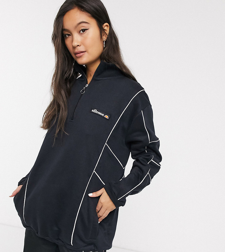 ellesse piping panel full zip hoodie