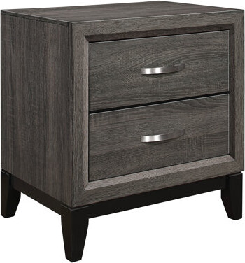 Latitude Run Contemporary Style Nightstand In Gray With 2 Drawers For Bedroom Decor Finish And Engineered Wood Top