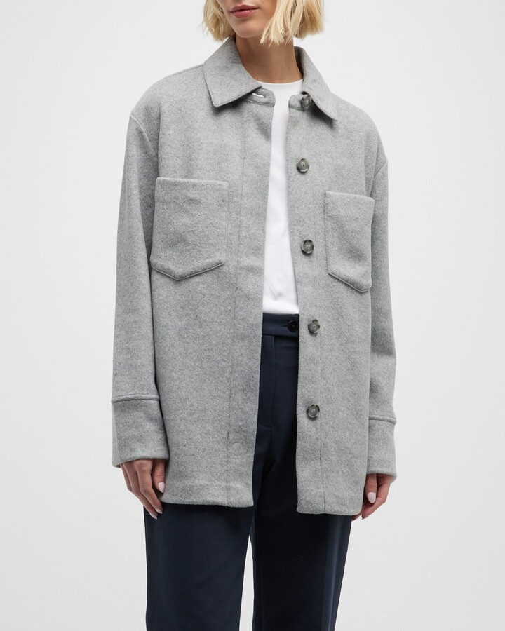 Vince WoolBlend Collared Shirt Jacket ShopStyle
