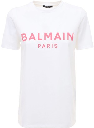 Balmain Logo Printed Cotton Jersey T-shirt