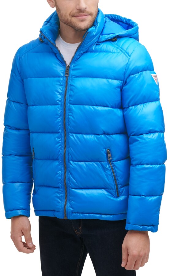 GUESS Men's Hooded Puffer Coat ShopStyle Jackets